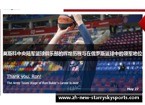 莫斯科中央陆军篮球俱乐部的辉煌历程与在俄罗斯篮球中的领军地位